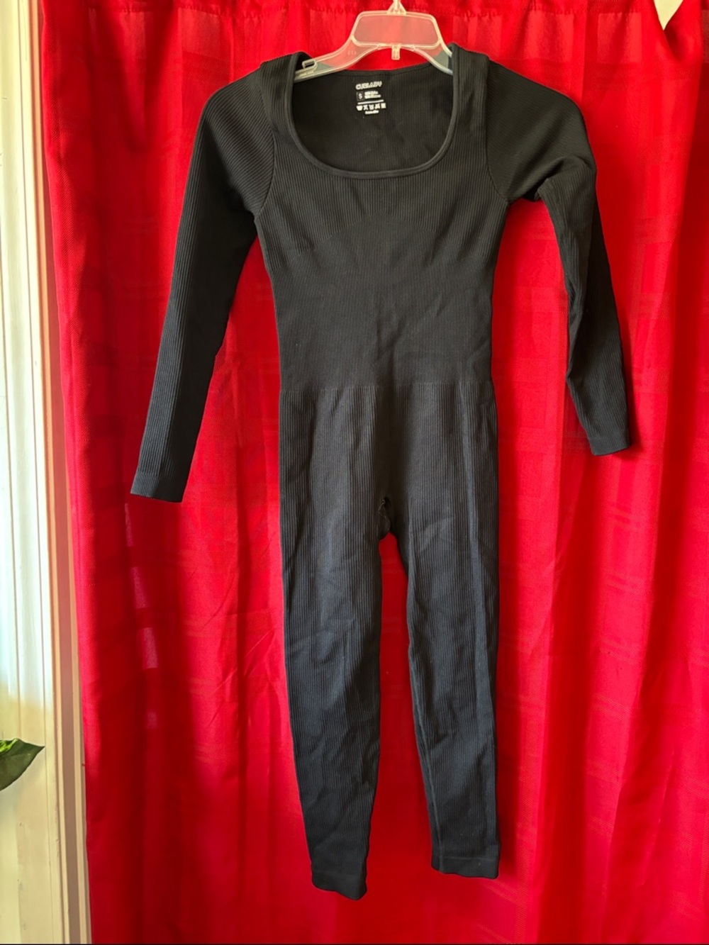 Cuddl Duds Women’s Black  full body Long Sleeve Shapewear Bodysuit ankle length
